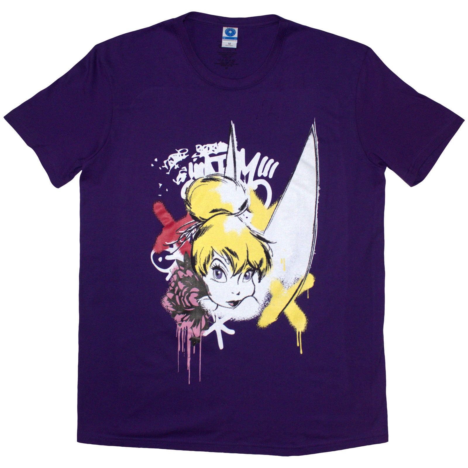 Disney Unisex T-Shirt: Tinker Bell Graffiti (Purple)