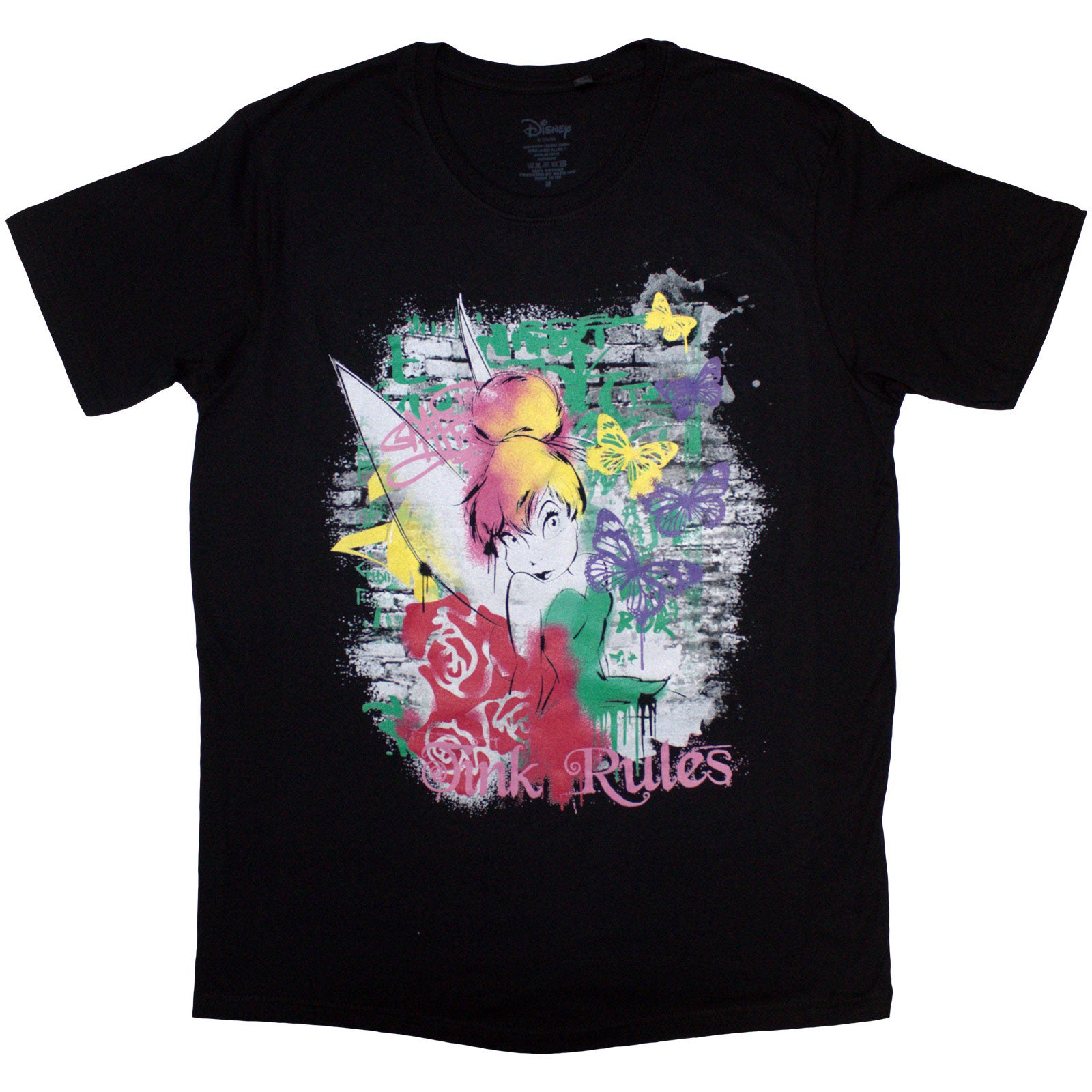 Disney Unisex T-Shirt: Tinker Bell Tink Rules (Black)