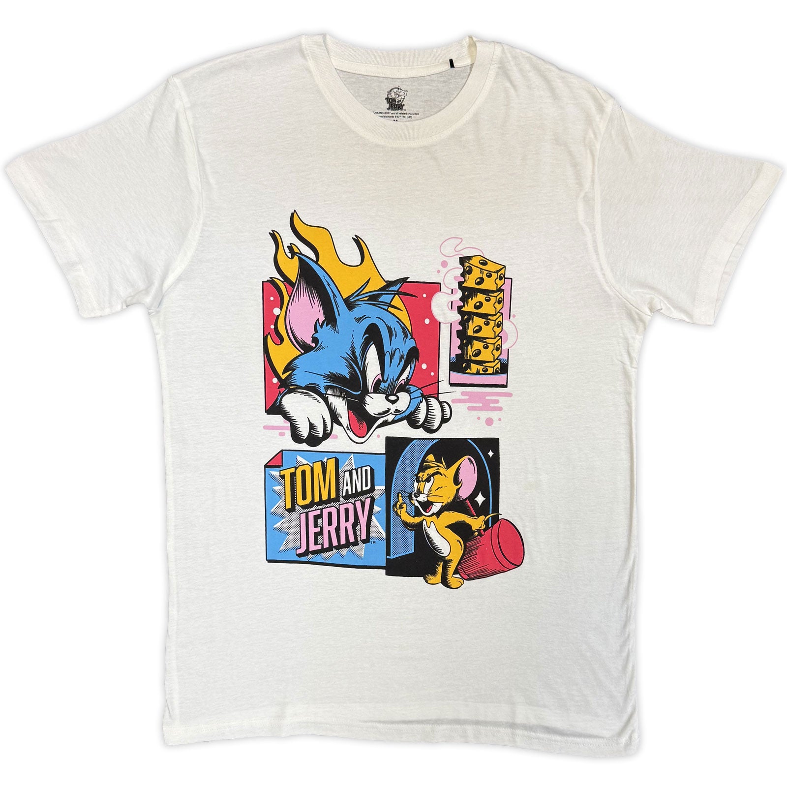 Tom & Jerry Unisex T-Shirt: Pop Art (White)
