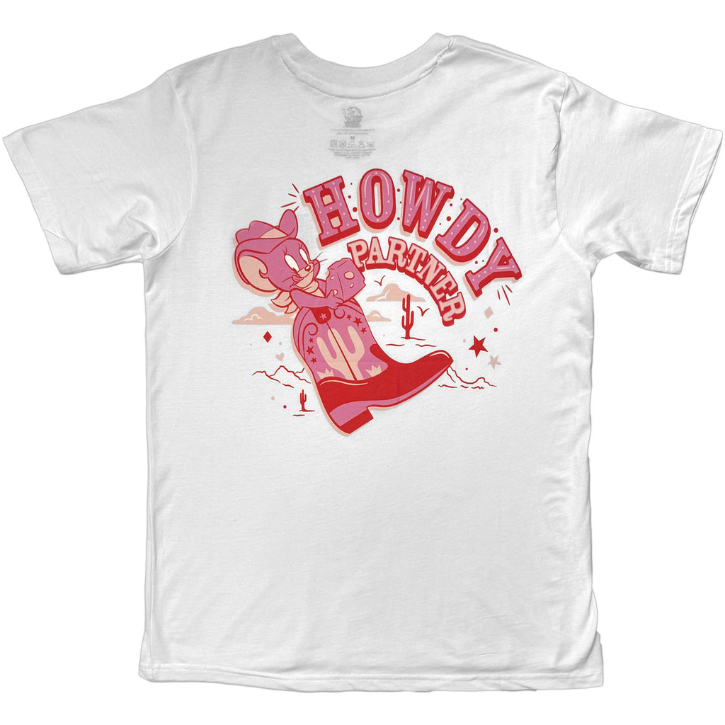 Tom & Jerry Unisex T-Shirt: Howdy Partner (White)