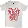 Tom & Jerry Unisex T-Shirt: Welcome To The West Pink (White)