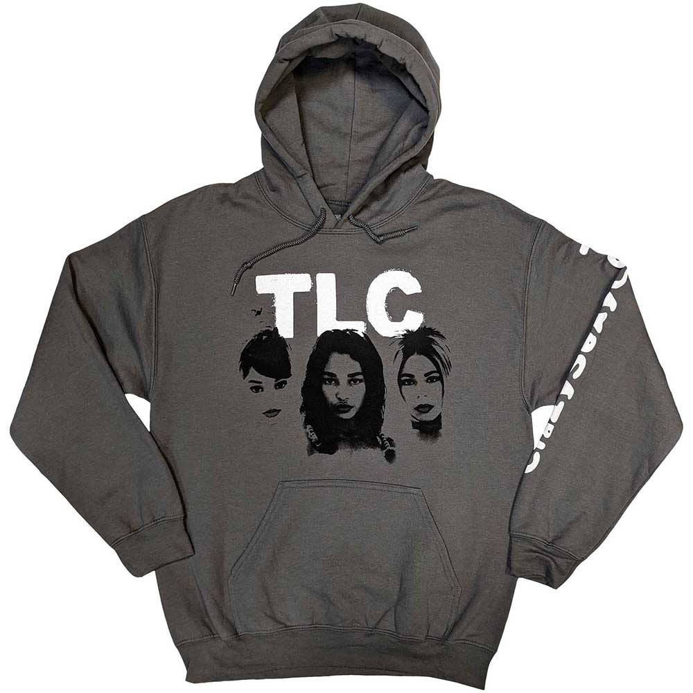 TLC Unisex Pullover Hoodie: CrazySexyCool Album European Tour 2022 (Charcoal Grey) (Back Print & Ex-Tour)