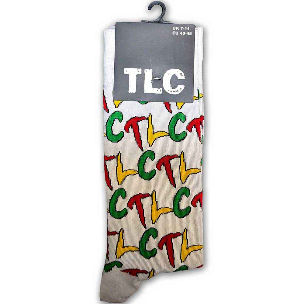TLC Unisex Ankle Socks: Logo Repeat (White) (UK Size 7 - 11)