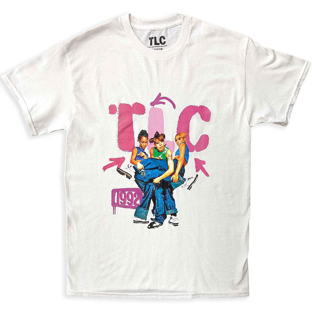 TLC Unisex T-Shirt: Kicking Group (White)