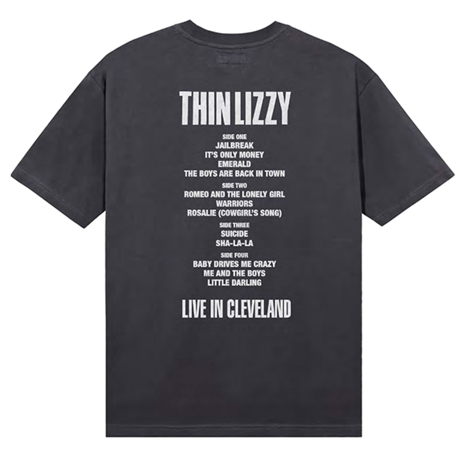 Thin Lizzy Unisex T-Shirt: Cleveland '76 Ticket (Black) (Back Print)