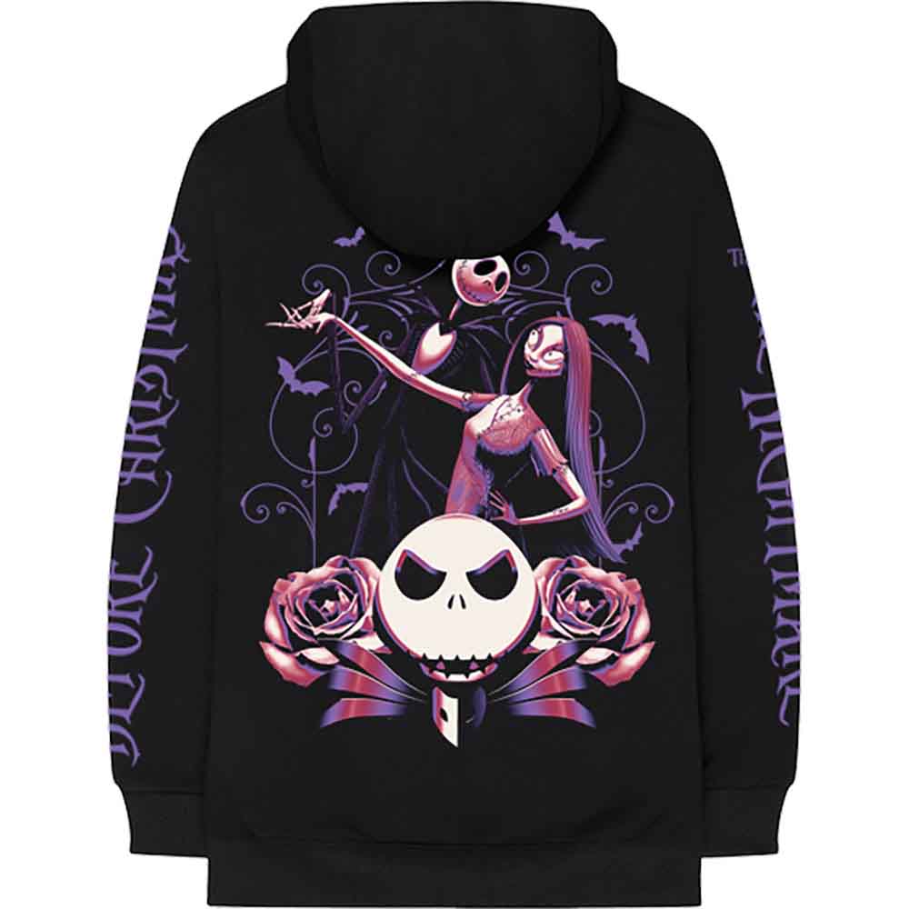 The Nightmare Before Christmas Unisex Pullover Hoodie: Jumbo (Black) (Back Print & Sleeve Print)