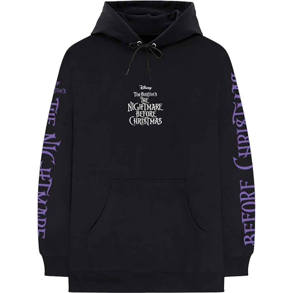 The Nightmare Before Christmas Unisex Pullover Hoodie: Jumbo (Black) (Back Print & Sleeve Print)