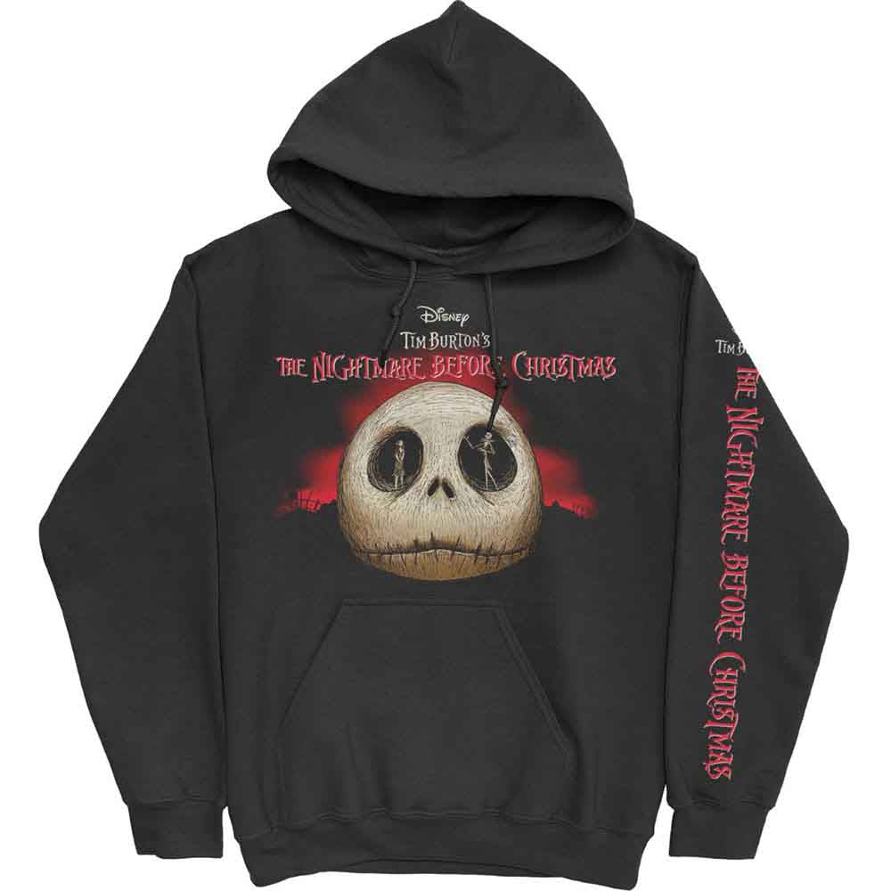 The Nightmare Before Christmas Unisex Pullover Hoodie: Jack Skull Eyes (Black)