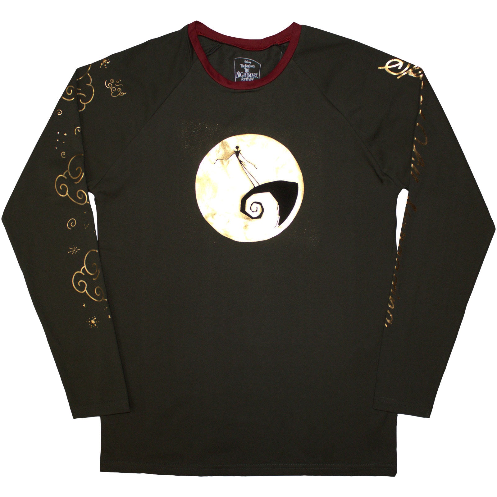 The Nightmare Before Christmas Unisex Long Sleeve T-Shirt: Spiral Hill (Green) (Embellished)