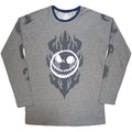 The Nightmare Before Christmas Unisex Long Sleeve T-Shirt: Flaming Jack (Grey) (Embellished)