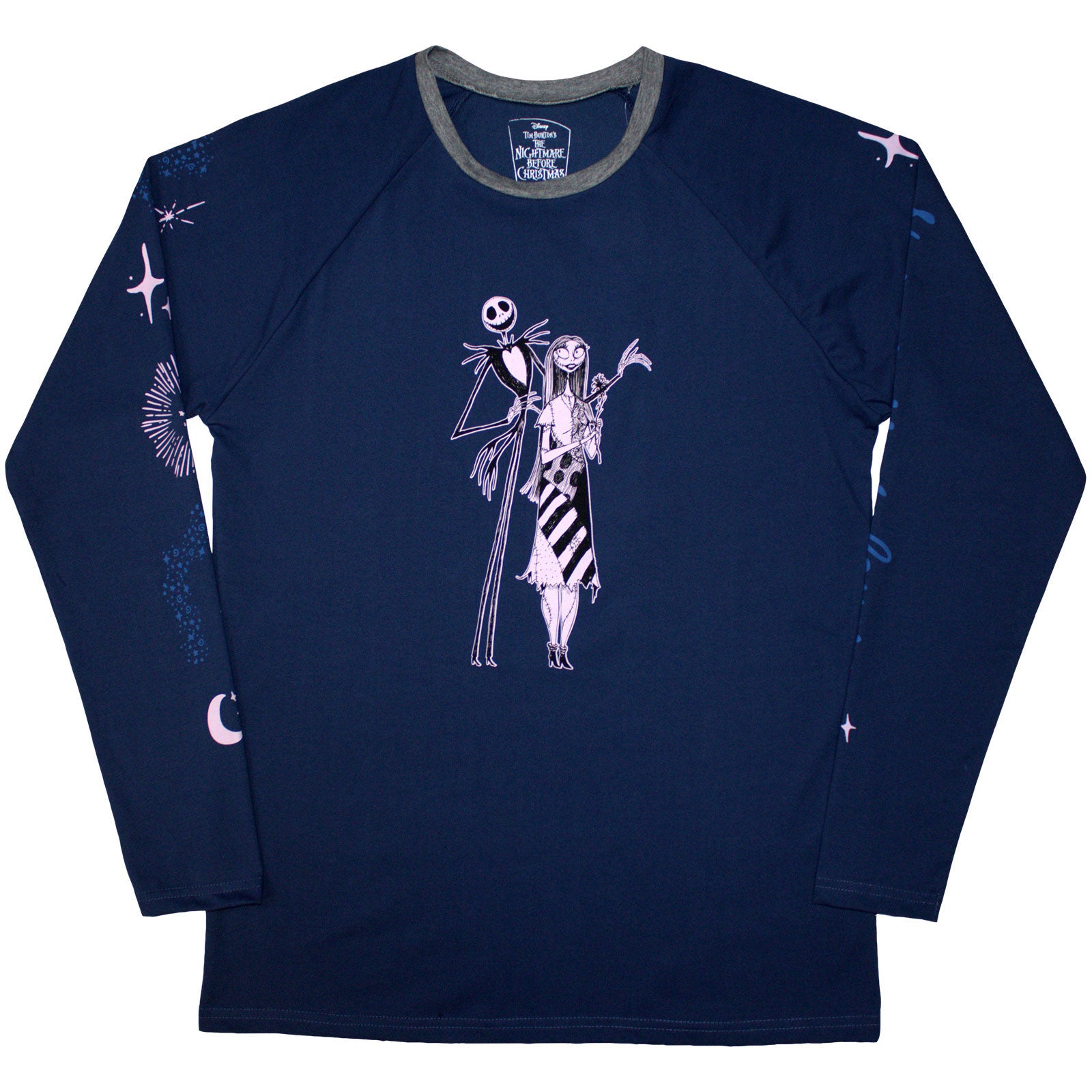 The Nightmare Before Christmas Unisex Long Sleeve T-Shirt: Celestial (Navy Blue) (Embellished)