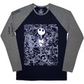 The Nightmare Before Christmas Unisex Raglan T-Shirt: Jack Crowd (Navy Blue & Grey) (Embellished)