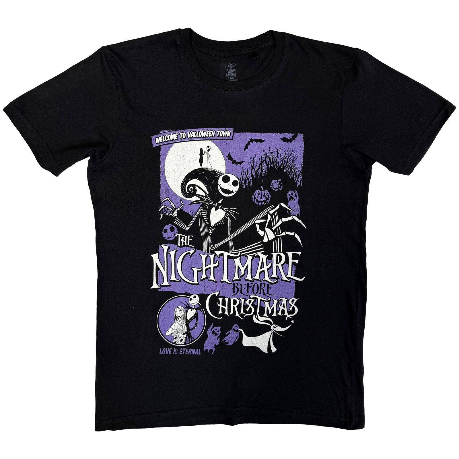 The Nightmare Before Christmas Unisex T-Shirt: Welcome To Halloween Town (Black)