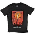 The Nightmare Before Christmas Unisex T-Shirt: Jack Orange Sun & Logo (Black)