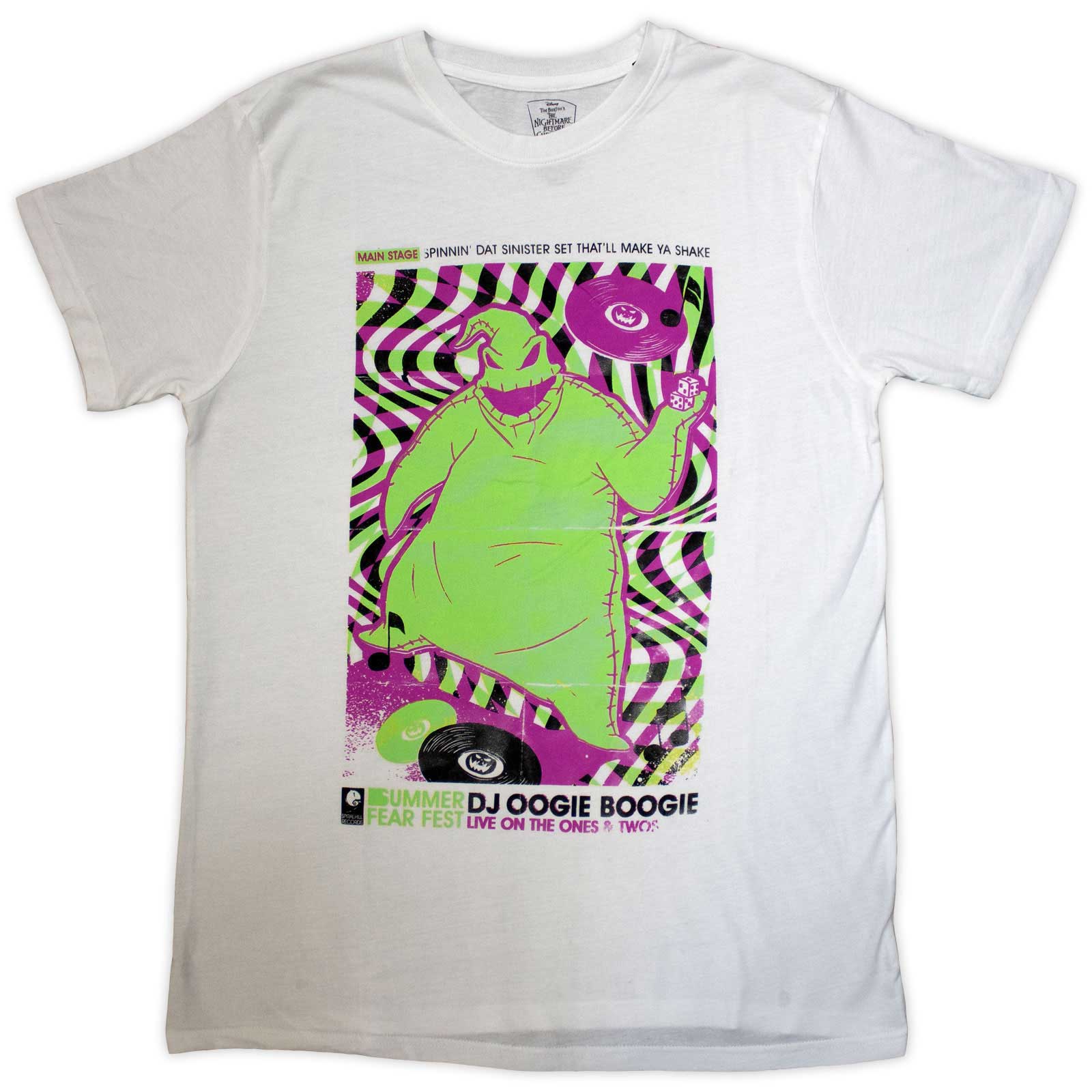 The Nightmare Before Christmas Unisex T-Shirt: DJ Oogie Boogie (White)