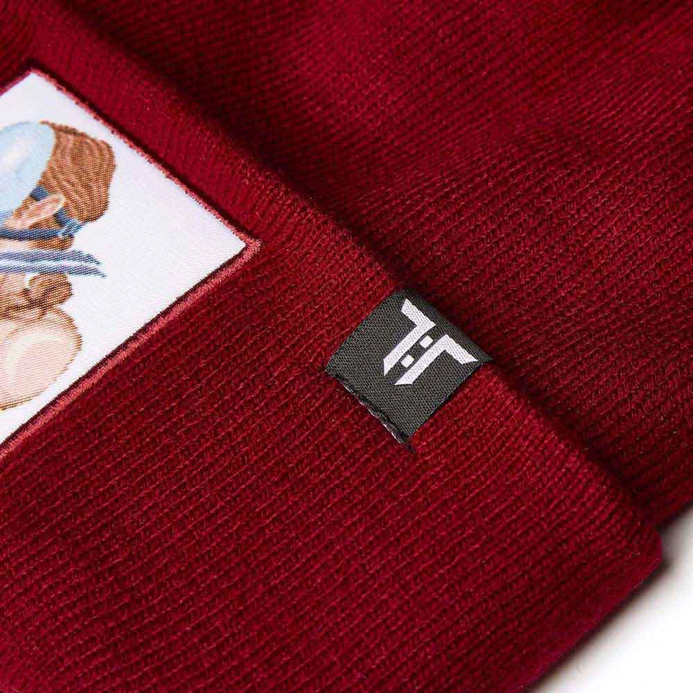 Tokyo Time Unisex Beanie Hat: Street Fighter 2 Vega (Maroon Red)