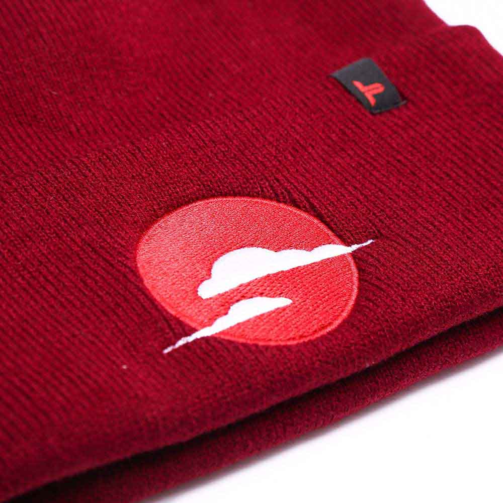 Tokyo Time Unisex Beanie Hat: Japan (Maroon Red)