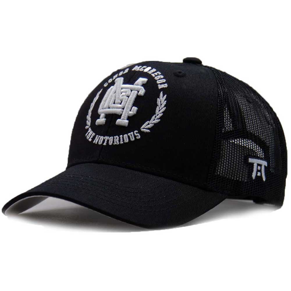 Tokyo Time Unisex Mesh Back Cap: UFC McGregor White Wreath Logo (Black)
