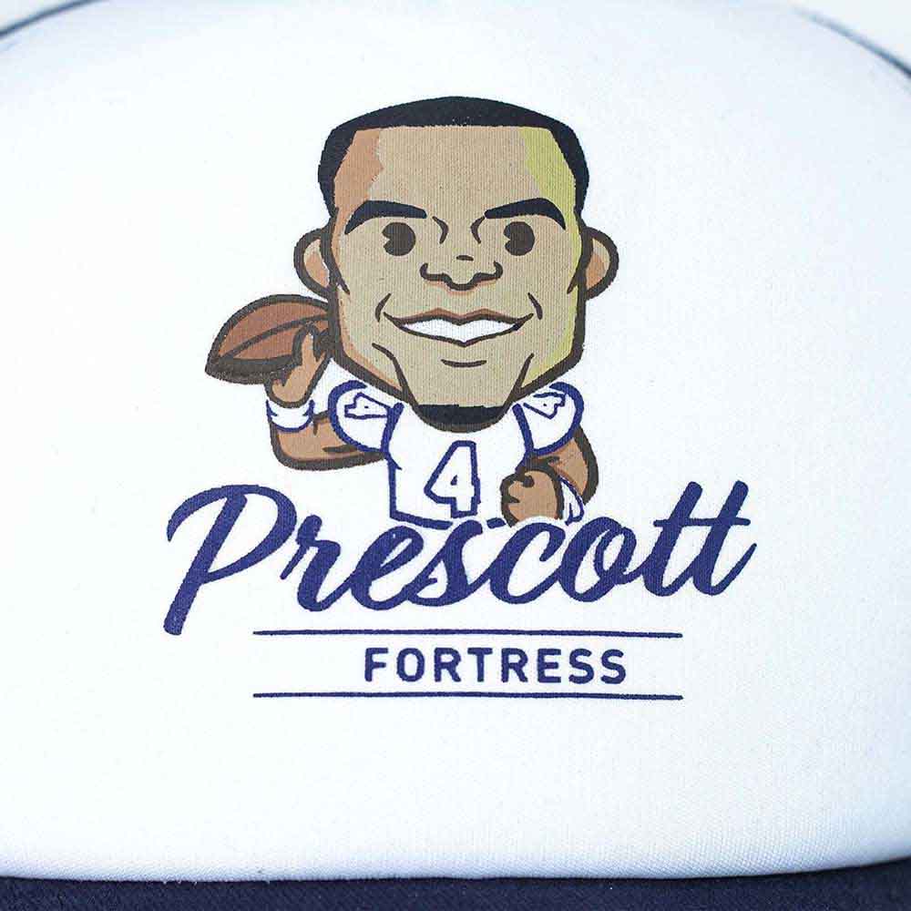 Tokyo Time Unisex Mesh Back Cap: NFLPA Dak Prescott Emoji (White & Navy Blue)