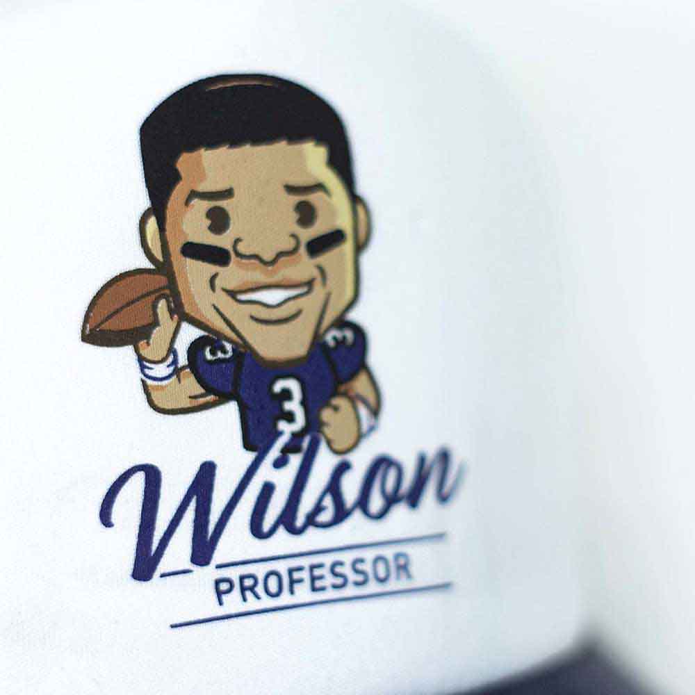 Tokyo Time Unisex Mesh Back Cap: NFLPA Russell Wilson Emoji (White & Navy Blue)