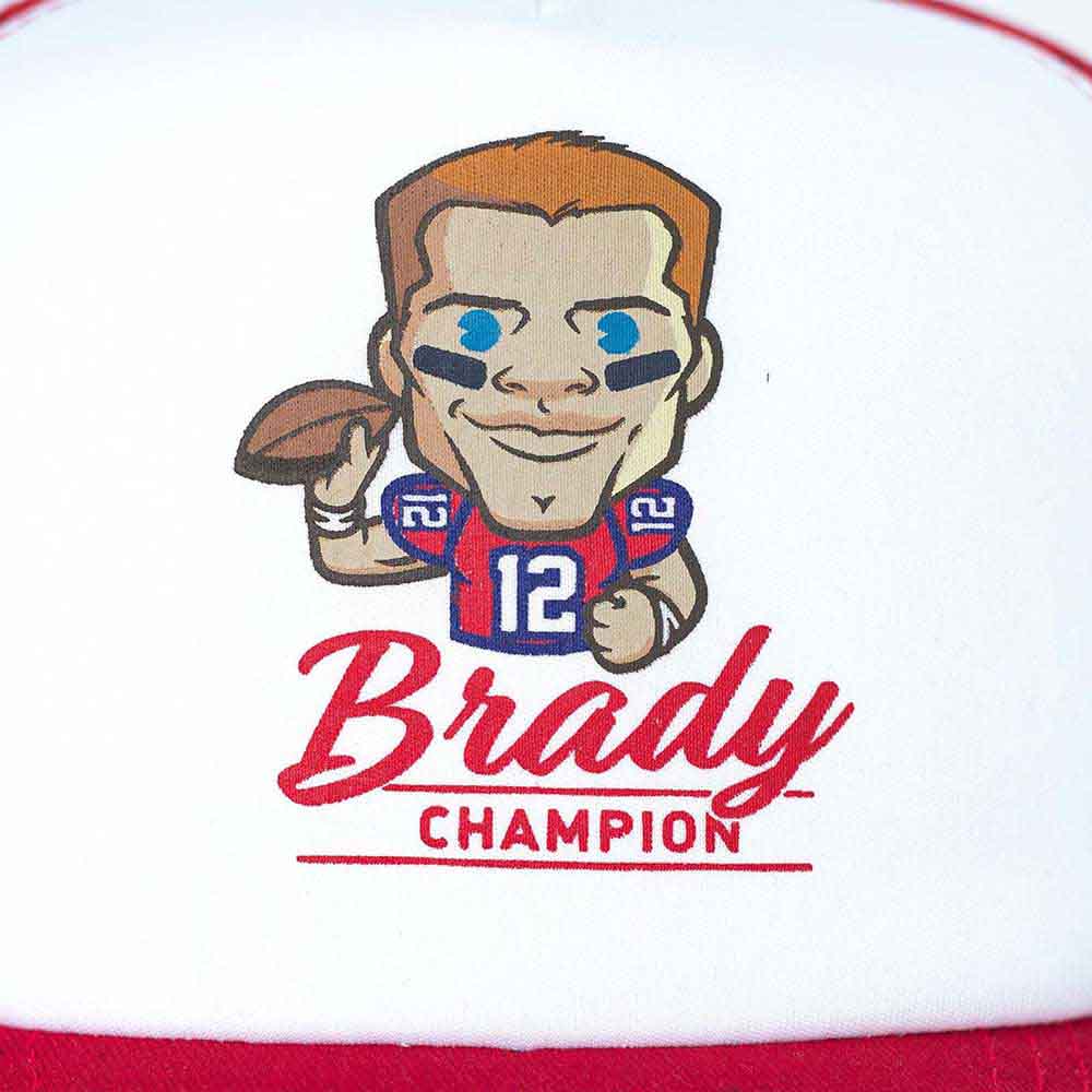 Tokyo Time Unisex Mesh Back Cap: NFLPA Tom Brady Emoji (White & Red)