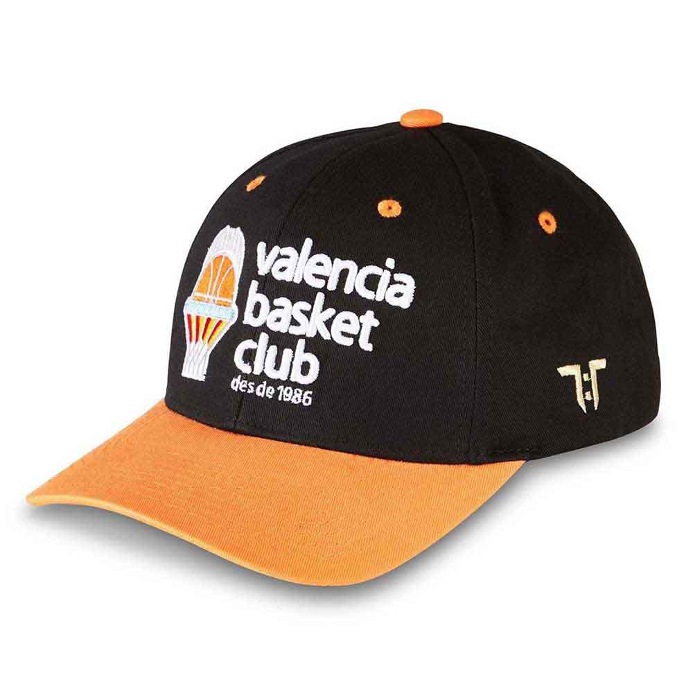 Tokyo Time Unisex Baseball Cap: Euroleague Basketball Valencia Basket Club (Black & Orange)