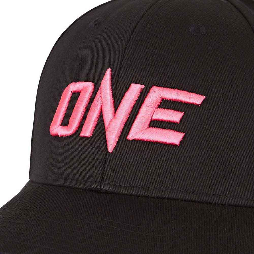 Tokyo Time Unisex Baseball Cap: One Championship Pink Logo (Black)