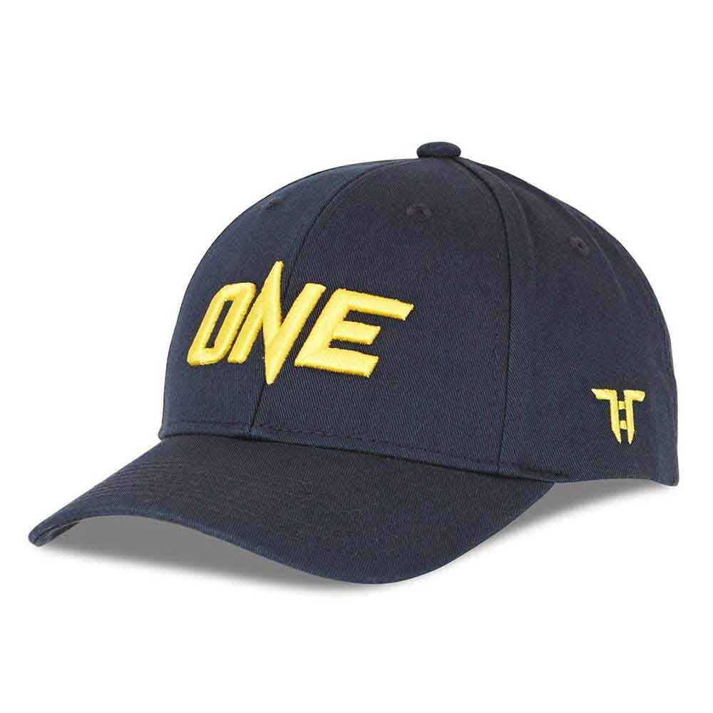 Tokyo Time Unisex Baseball Cap: One Championship Yellow Logo (Navy Blue)