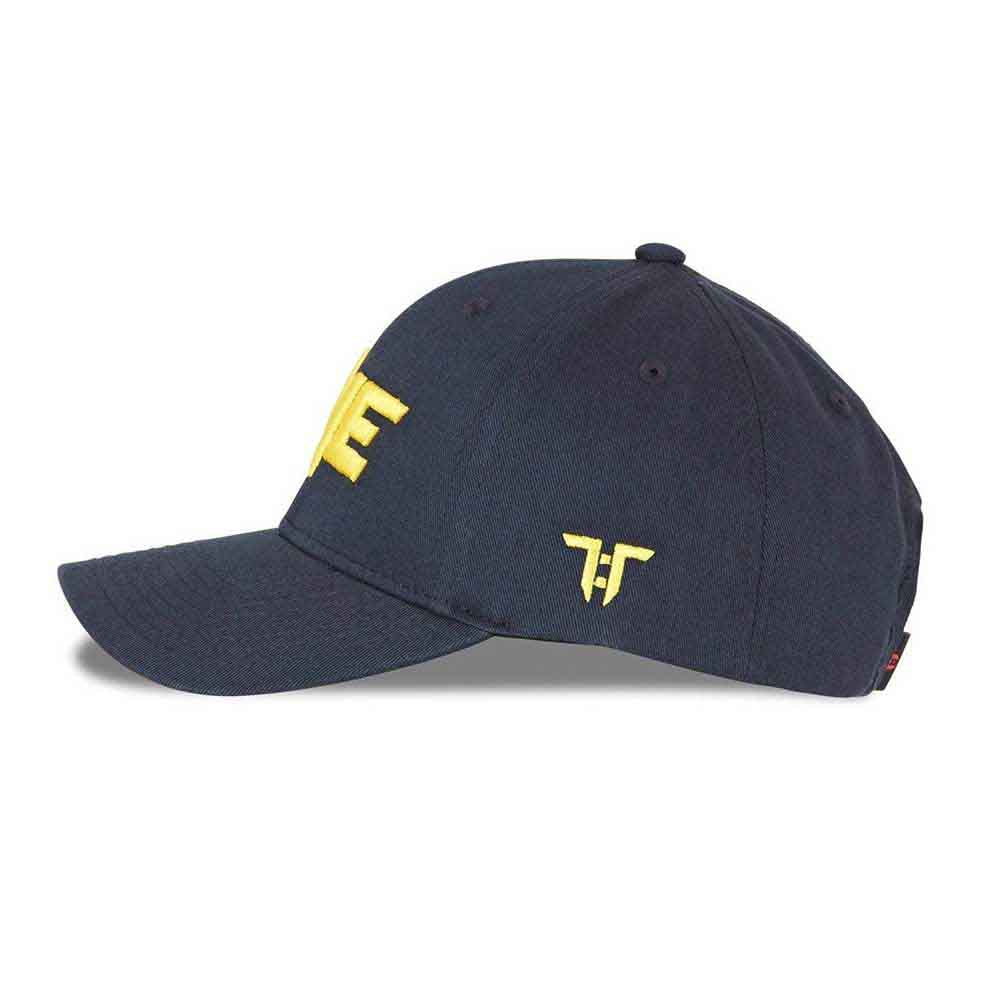 Tokyo Time Unisex Baseball Cap: One Championship Yellow Logo (Navy Blue)