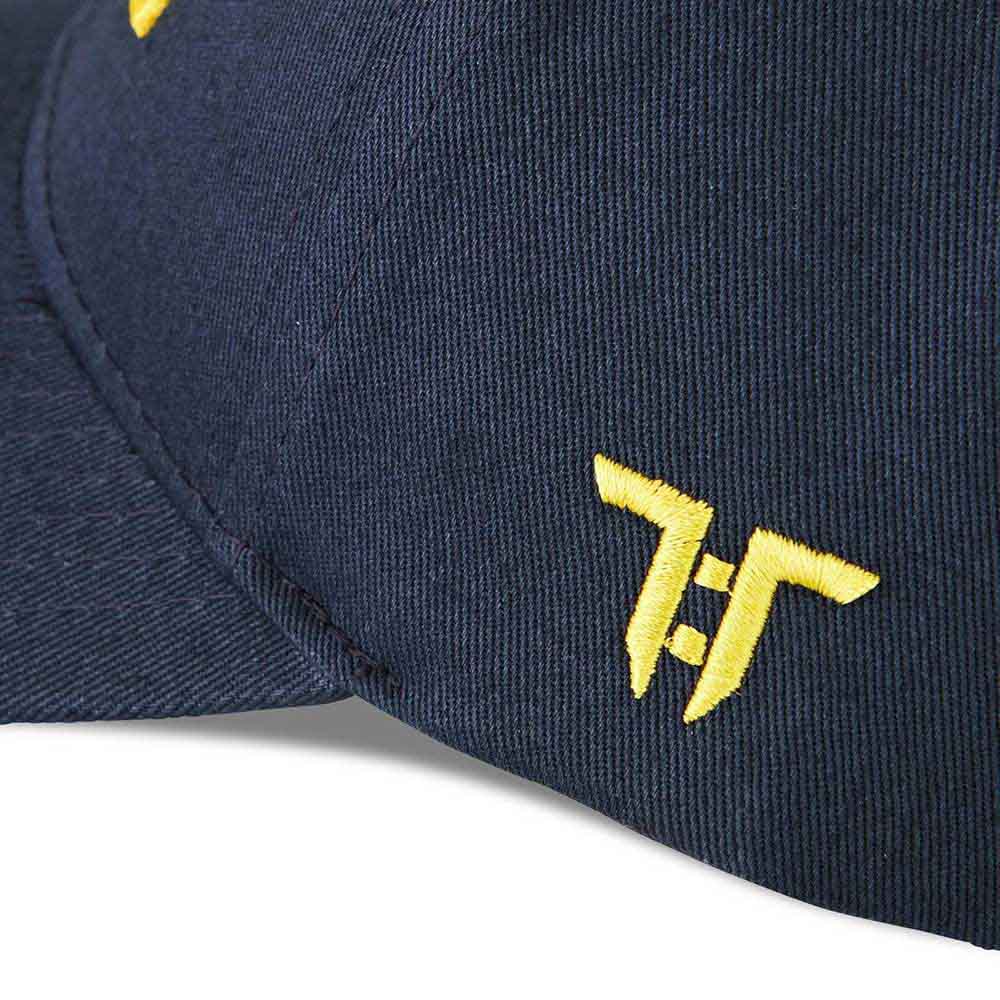 Tokyo Time Unisex Baseball Cap: One Championship Yellow Logo (Navy Blue)