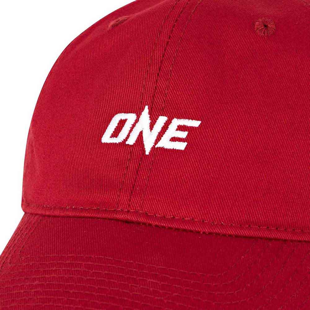 Tokyo Time Unisex Baseball Cap: One Championship White Logo (Red)