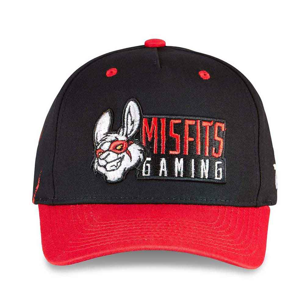 Tokyo Time Unisex Baseball Cap: Misfits Gaming Red Peak (Black & Red)