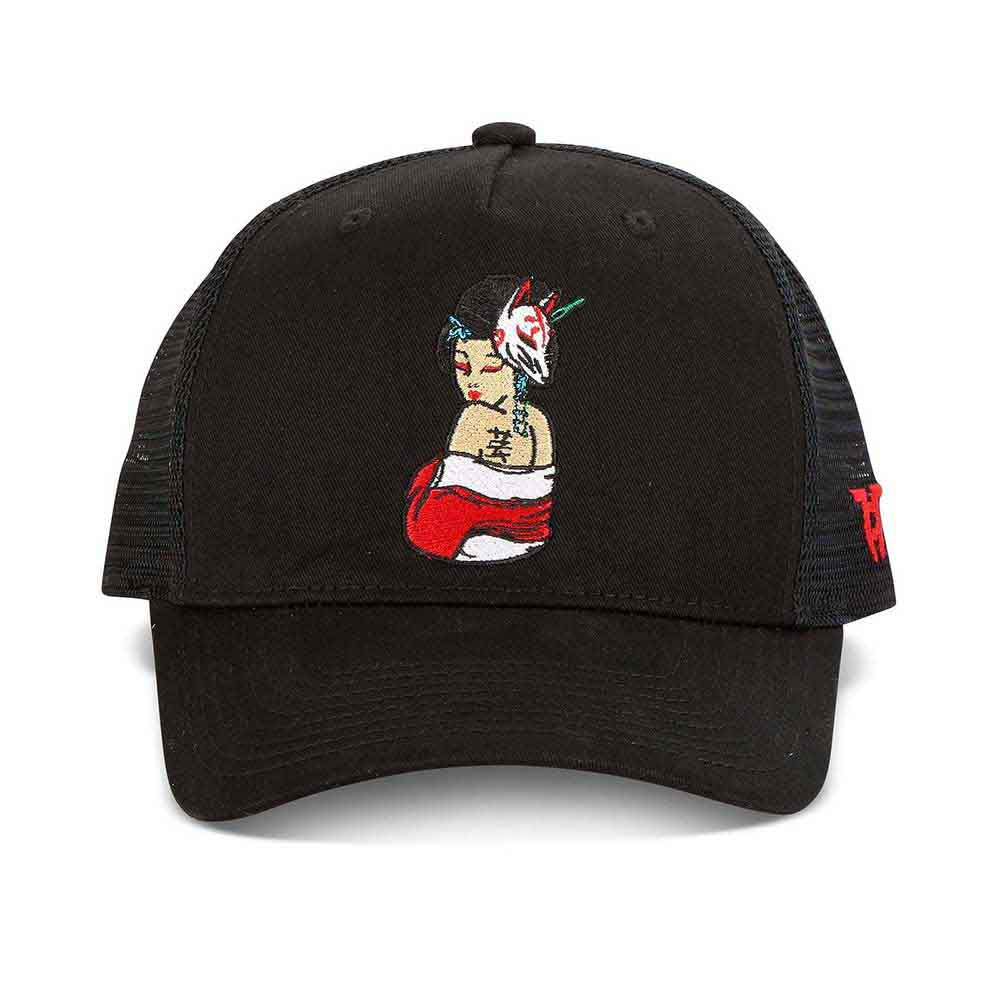 Tokyo Time Unisex Mesh Back Cap: Tattoo Geisha (Black)