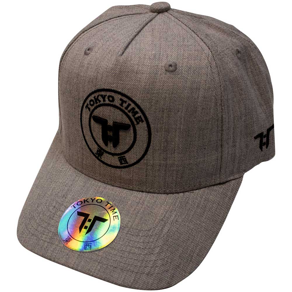 Tokyo Time Unisex Baseball Cap: TT Core Black Logo (Grey)