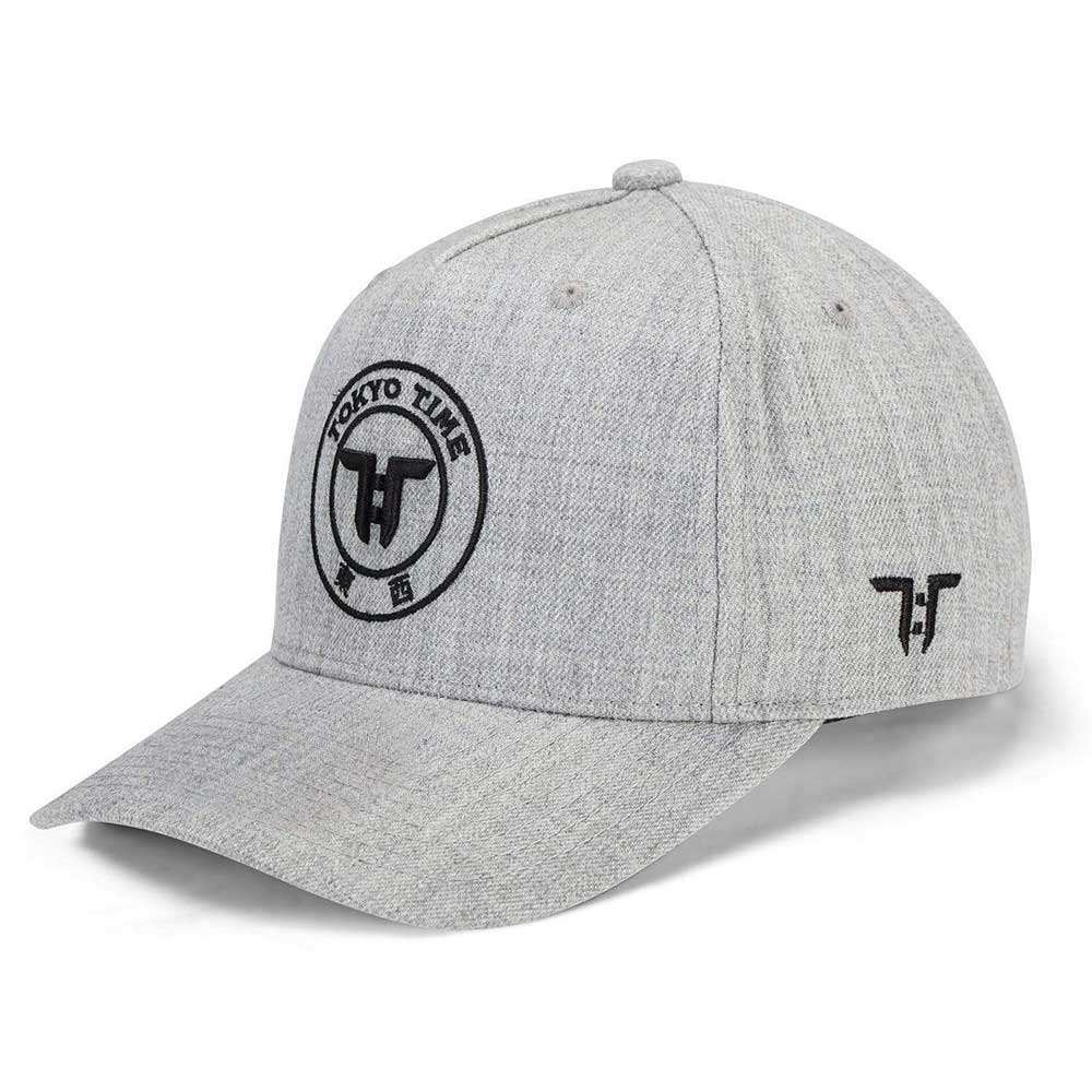 Tokyo Time Unisex Baseball Cap: TT Core Black Logo (Grey)