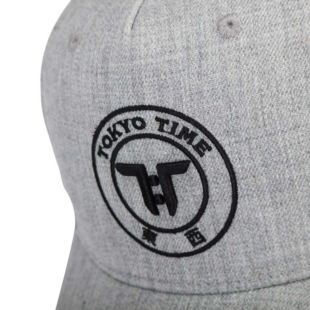 Tokyo Time Unisex Baseball Cap: TT Core Black Logo (Grey)