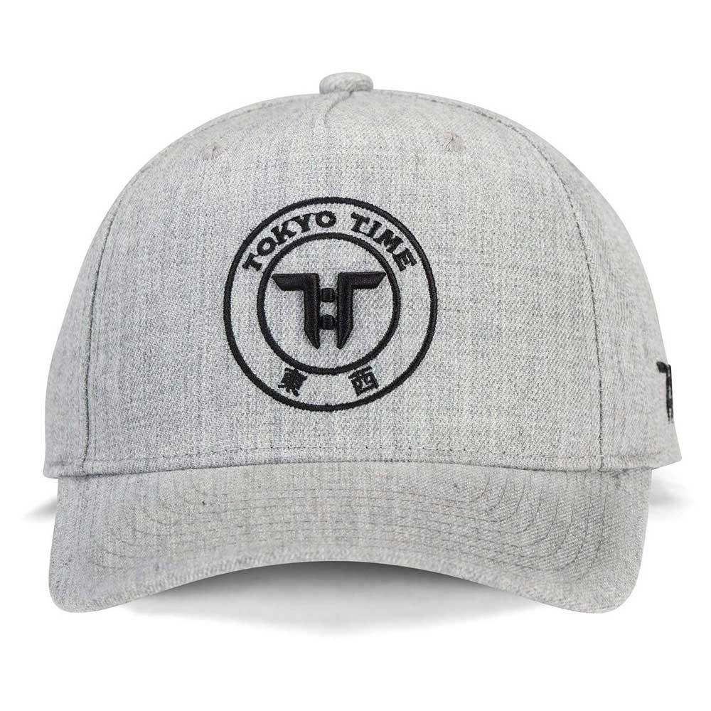 Tokyo Time Unisex Baseball Cap: TT Core Black Logo (Grey)