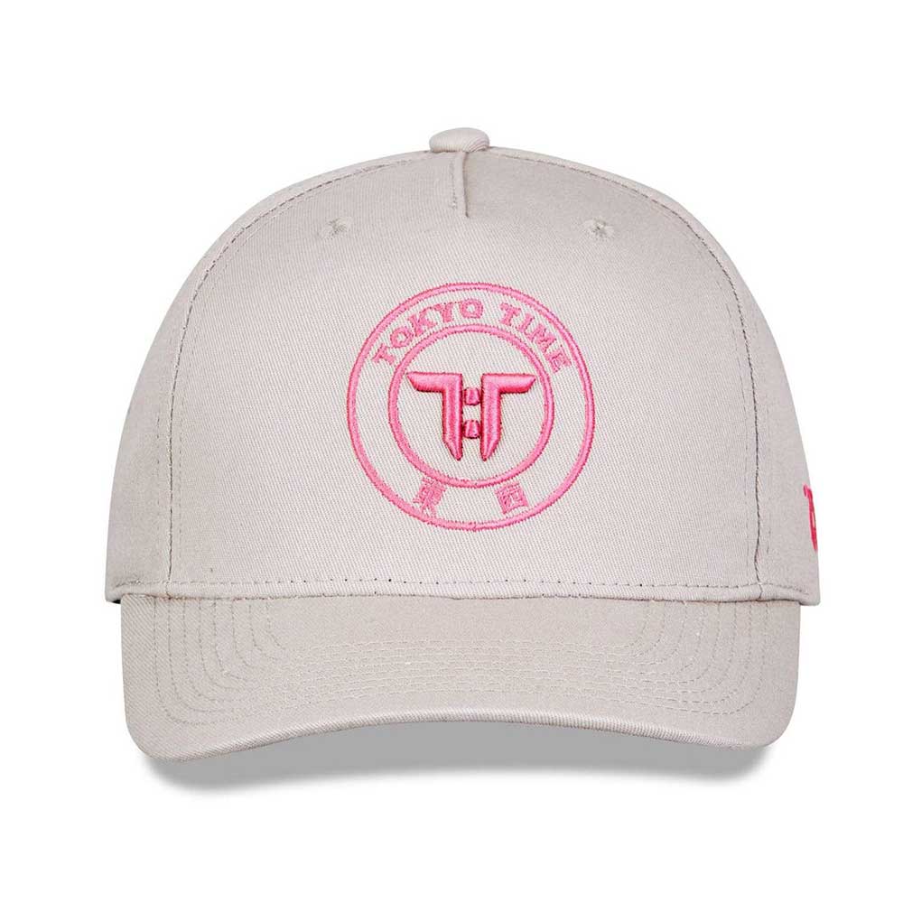 Tokyo Time Unisex Baseball Cap: TT Core Pink Logo (Grey)