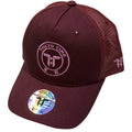 Tokyo Time Unisex Mesh Back Cap: TT Core Pink Logo (Maroon Red)