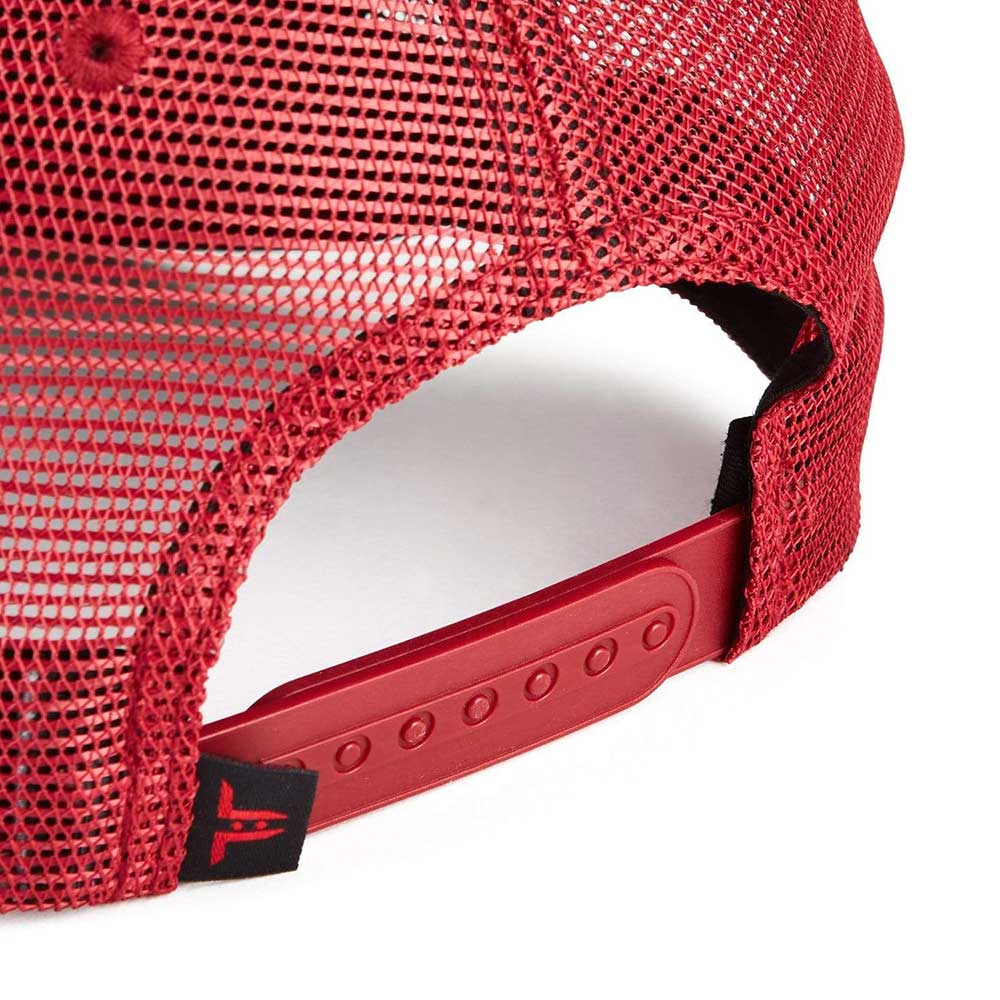 Tokyo Time Unisex Mesh Back Cap: TT Core Pink Logo (Maroon Red)