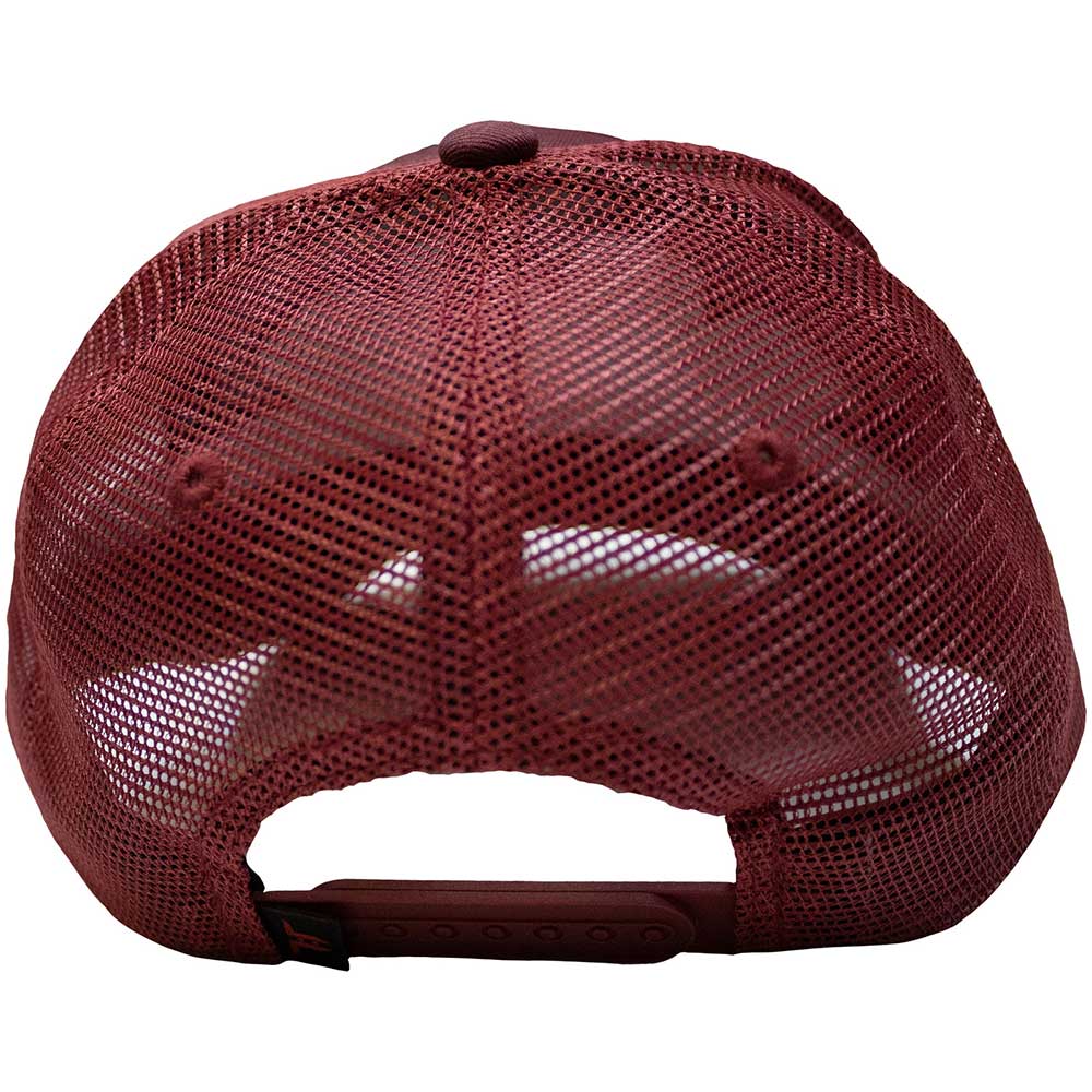 Tokyo Time Unisex Mesh Back Cap: TT Core Pink Logo (Maroon Red)
