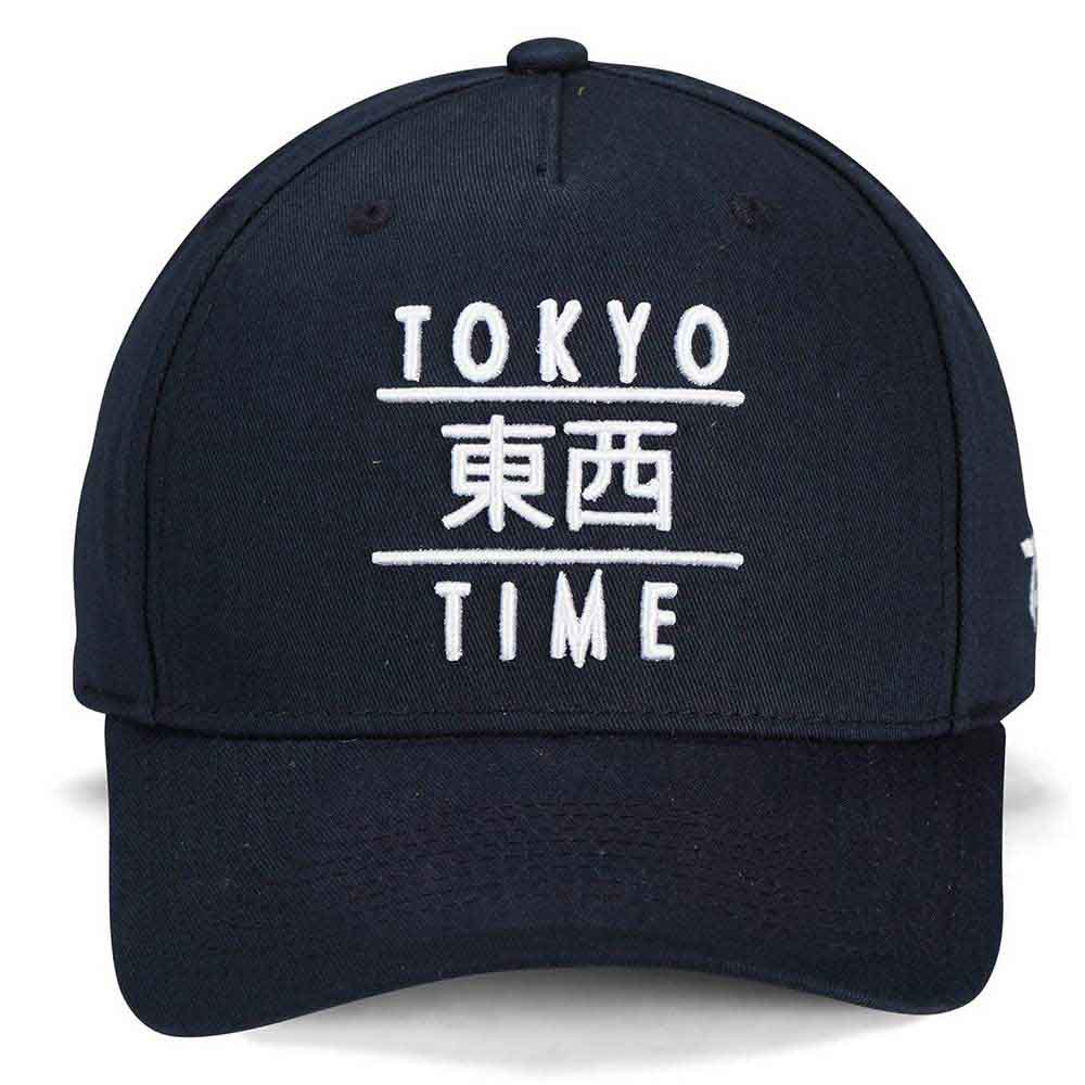 Tokyo Time Unisex Baseball Cap: TT Heritage White Logo (Navy Blue)