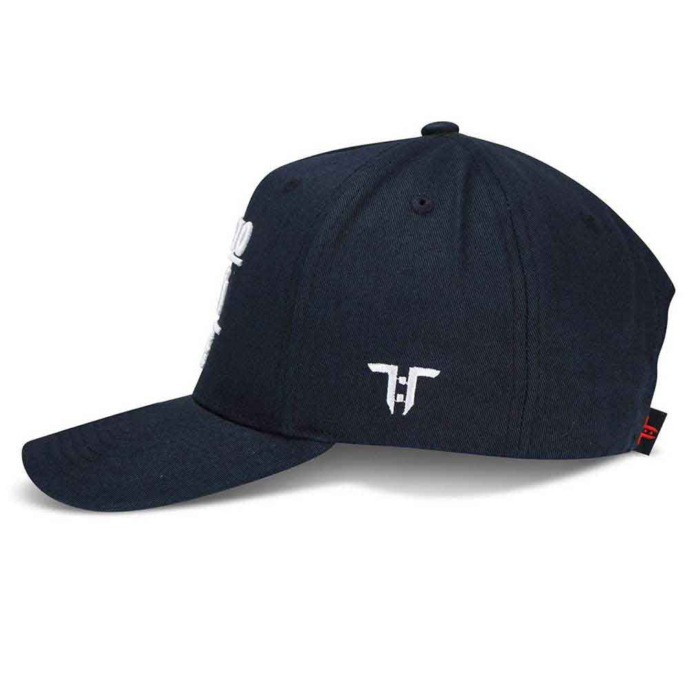 Tokyo Time Unisex Baseball Cap: TT Heritage White Logo (Navy Blue)