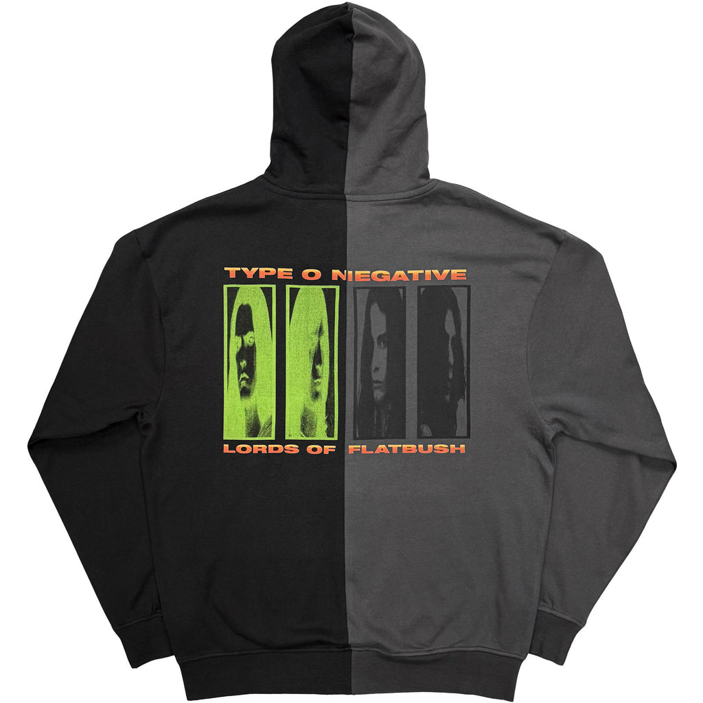 Type O Negative Unisex Zipped Hoodie: Suspended In Dusk (Charcoal Grey & Black) (Back Print)