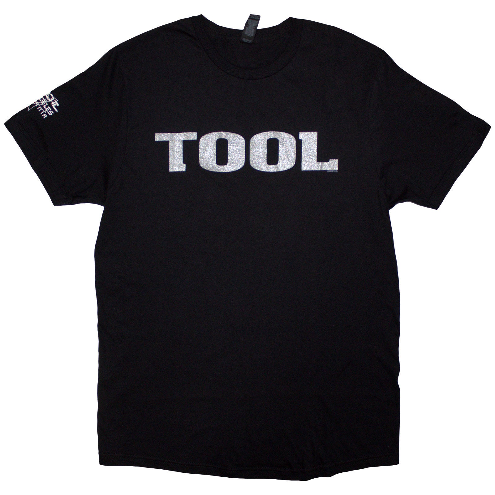 Tool Unisex T-Shirt: Metallic Silver Logo (Black) (Sleeve Print)