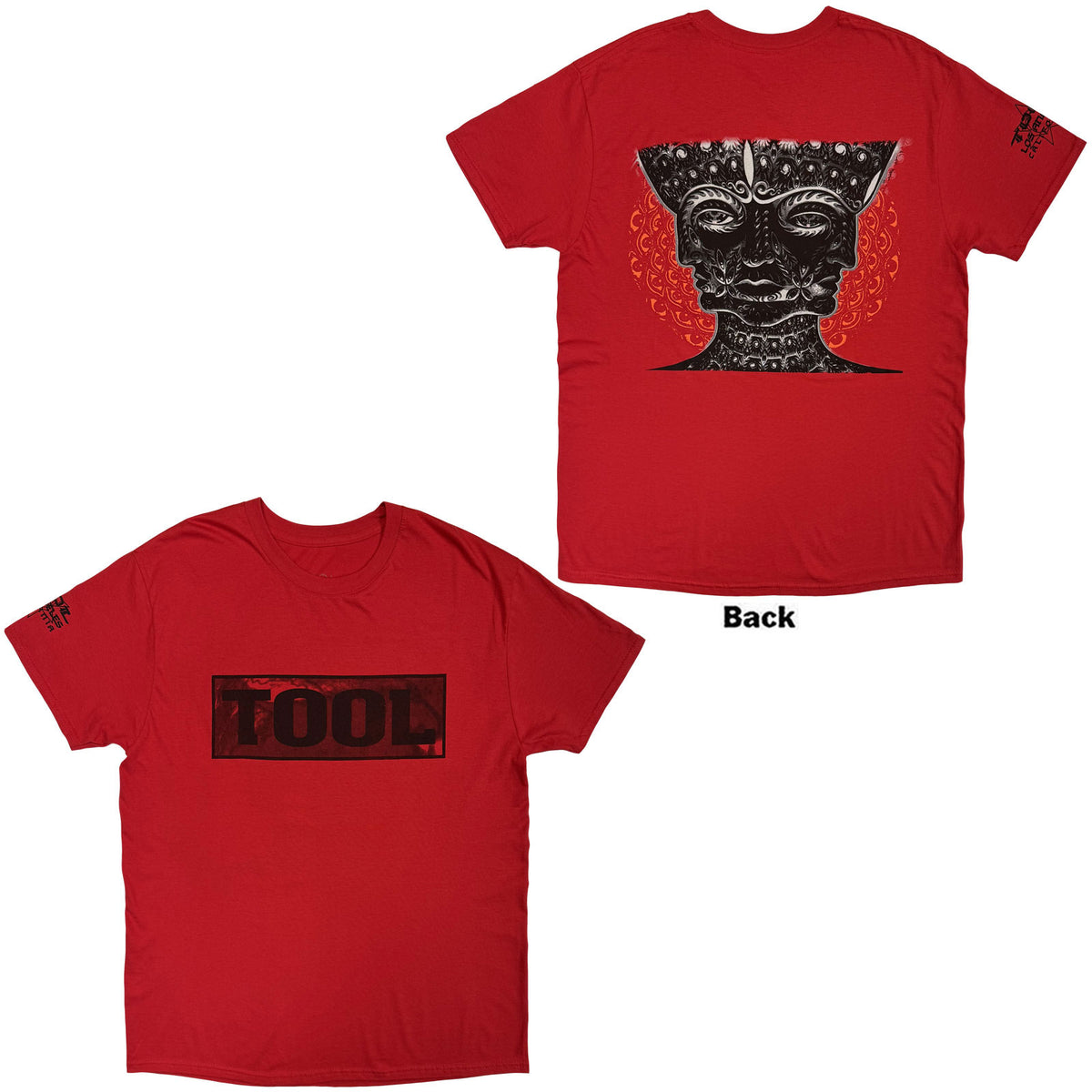Tool Unisex T-Shirt: Faces (Red) (Back & Sleeve Print)