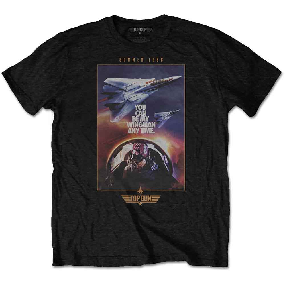 Top Gun Unisex T-Shirt: Wingman Poster (Black) (LOS)