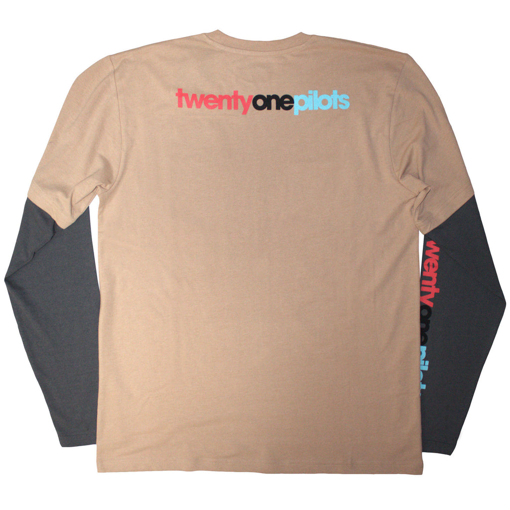 Twenty One Pilots Unisex Layered Long Sleeve T-Shirt: Vessel (Grey & Sand)