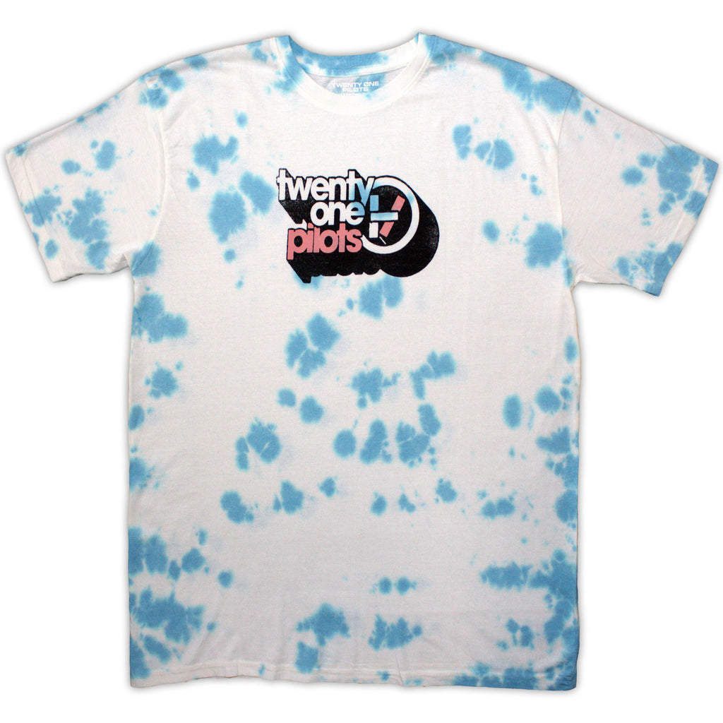 Twenty One Pilots Unisex T-Shirt: Vintage Block Holiday (Light Blue & White Dye-Wash) (Wash Collection)