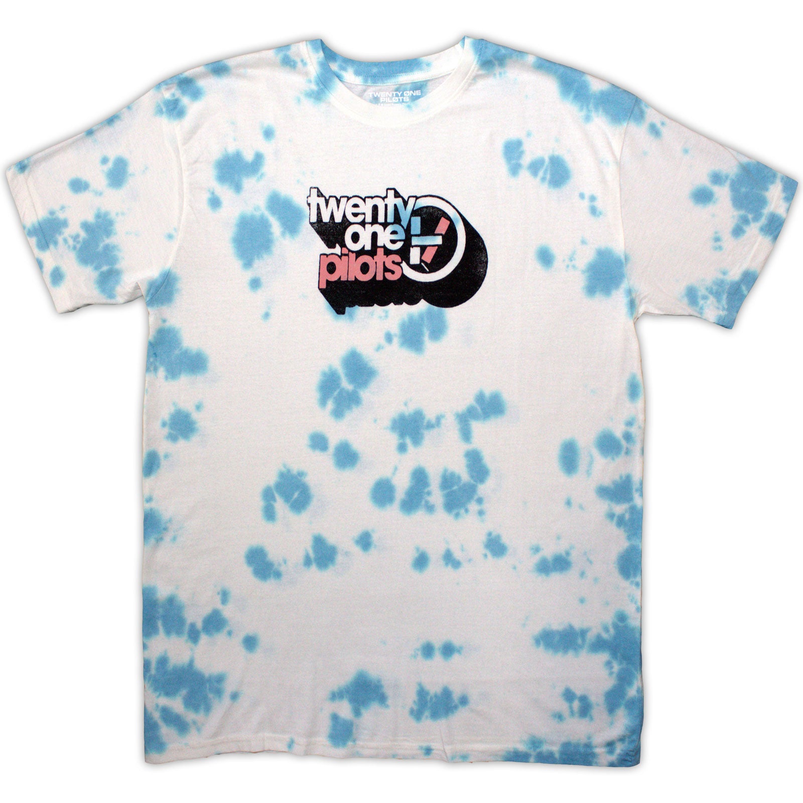 Twenty One Pilots Unisex T-Shirt: Vintage Block Holiday (Light Blue & White Dye-Wash) (Wash Collection)